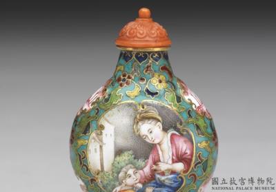 图片[2]-Metal-body cloisonne  and painted enamel snuff bottle with a western  mother-and-child design, Qianlong reign (1735-1796), Qing dynasty-China Archive